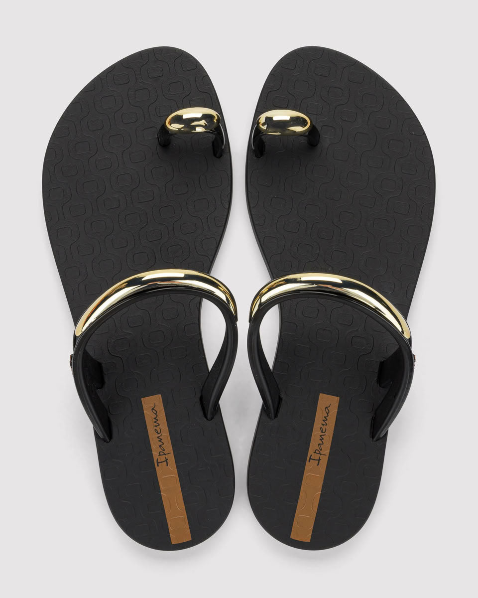 Sandalia Mujer Negro Ring Lux Ipanema