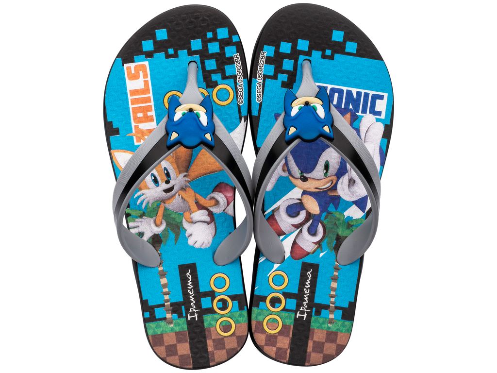 Sandalia Infantil Negro Sonic Speed 489 Ipanema