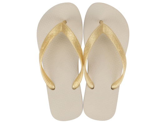 Sandalia Mujer Beige/Dorado Classica Ipanema