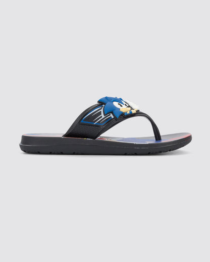 Sandalia Infantil Negro Super Flop Sonic Ipanema