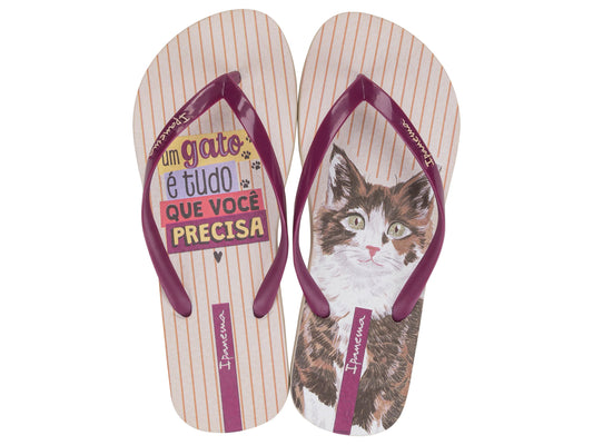 Sandalia Mujer Beige/Morado Love Pets Ipanema