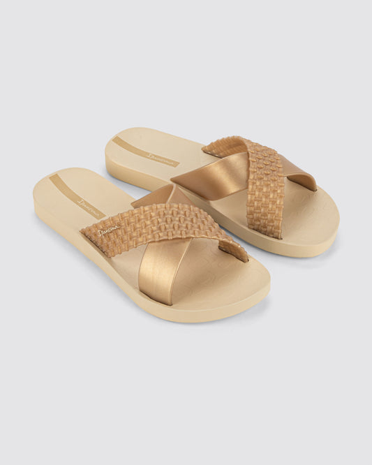 Sandalia Mujer Beige/Dorado Sense Ipanema