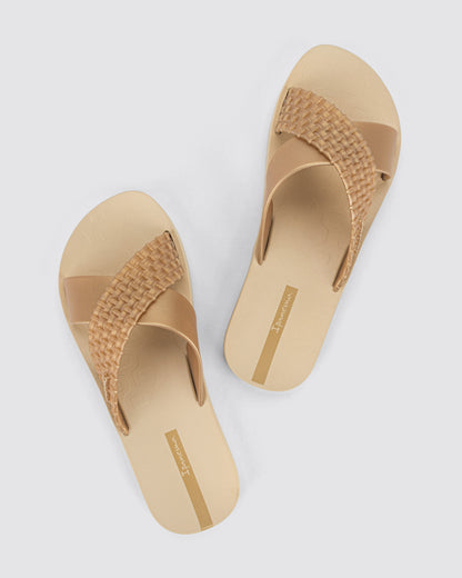 Sandalia Mujer Beige/Dorado Sense Ipanema