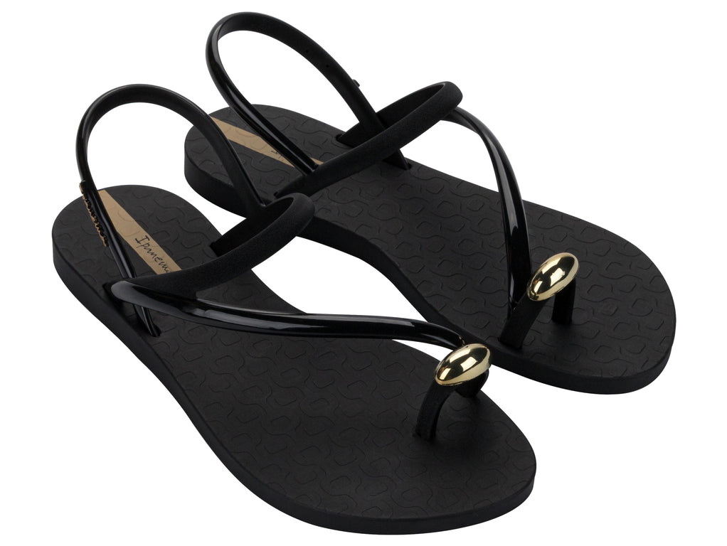 Sandalia Mujer Negro Glam Ring Ipanema