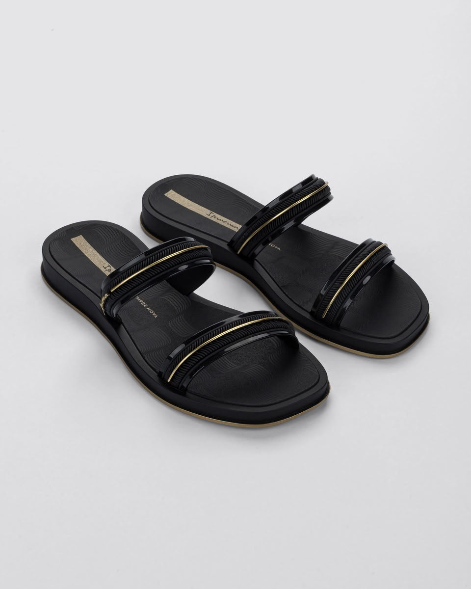 Sandalia Mujer Negro Glow Slide 520 Ipanema