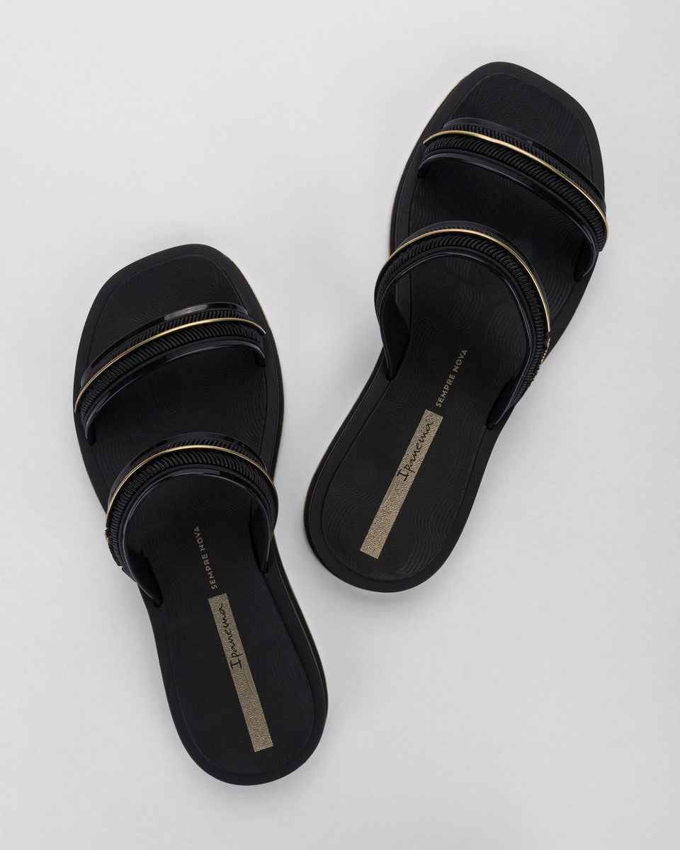 Sandalia Mujer Negro Glow Slide 520 Ipanema