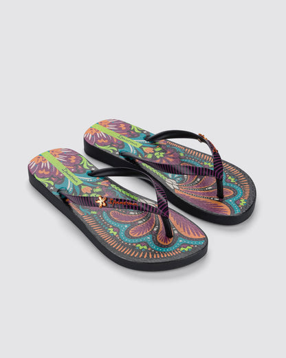 Sandalia Mujer Naranja/Negro Vibra Ipanema