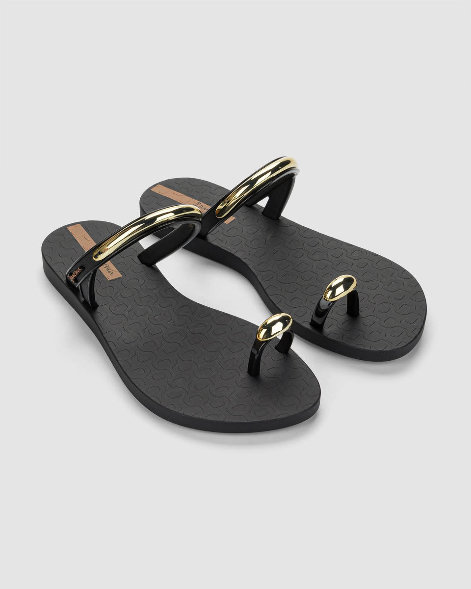 Sandalia Mujer Negro Ring Lux Ipanema