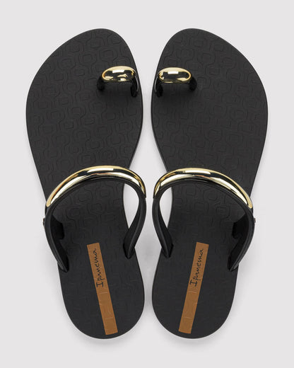 Sandalia Mujer Negro Ring Lux Ipanema