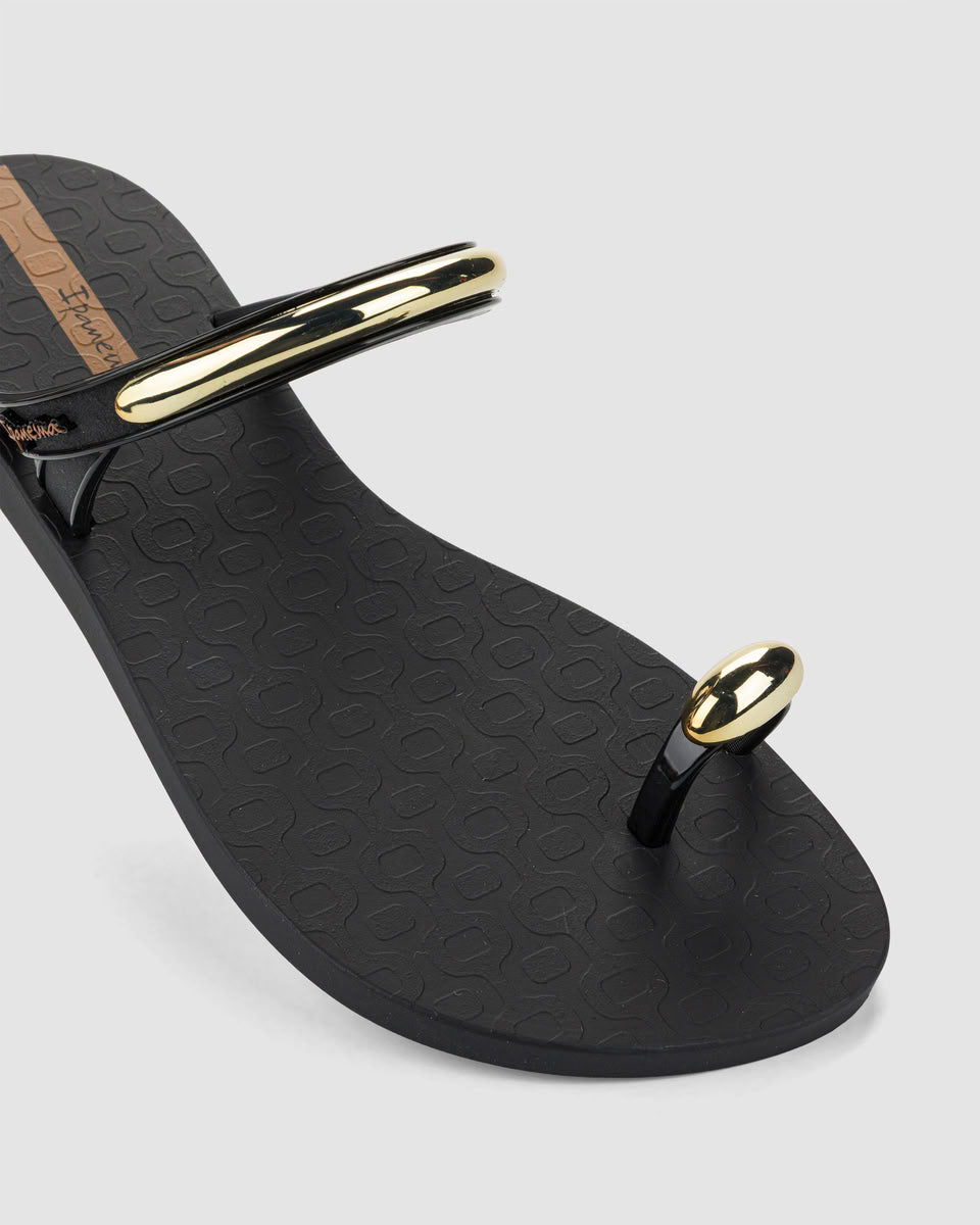 Sandalia Mujer Negro Ring Lux Ipanema