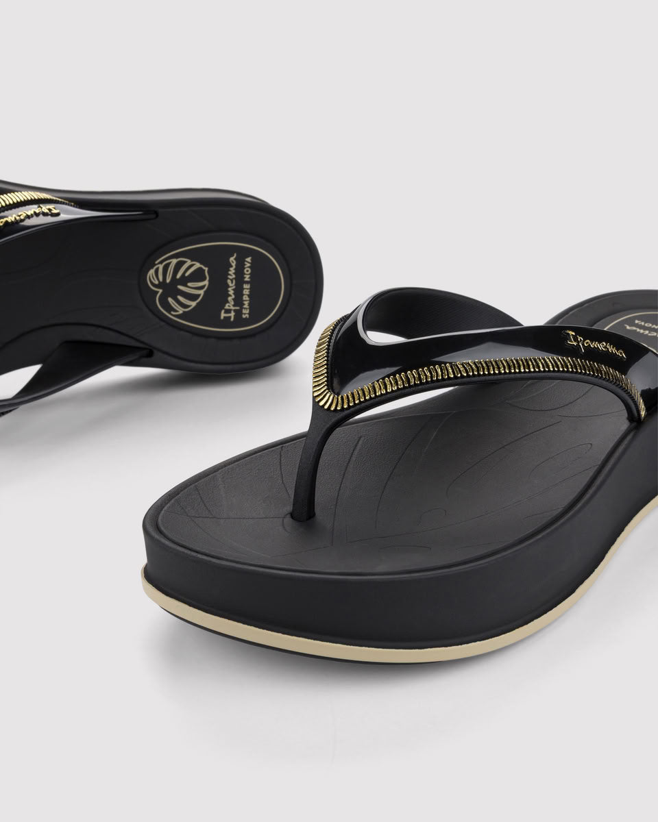 Sandalia Mujer Negro Shine Up Ipanema