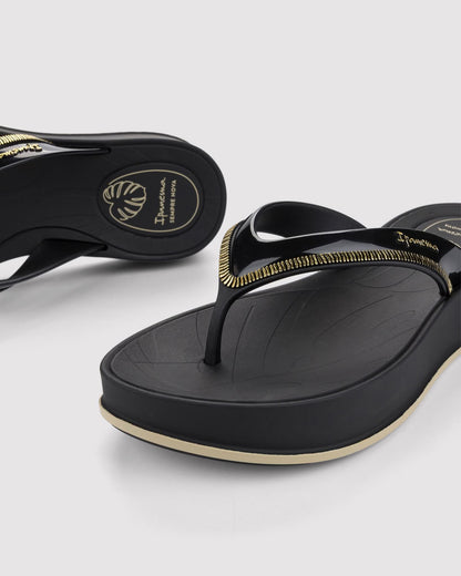 Sandalia Mujer Negro Shine Up Ipanema