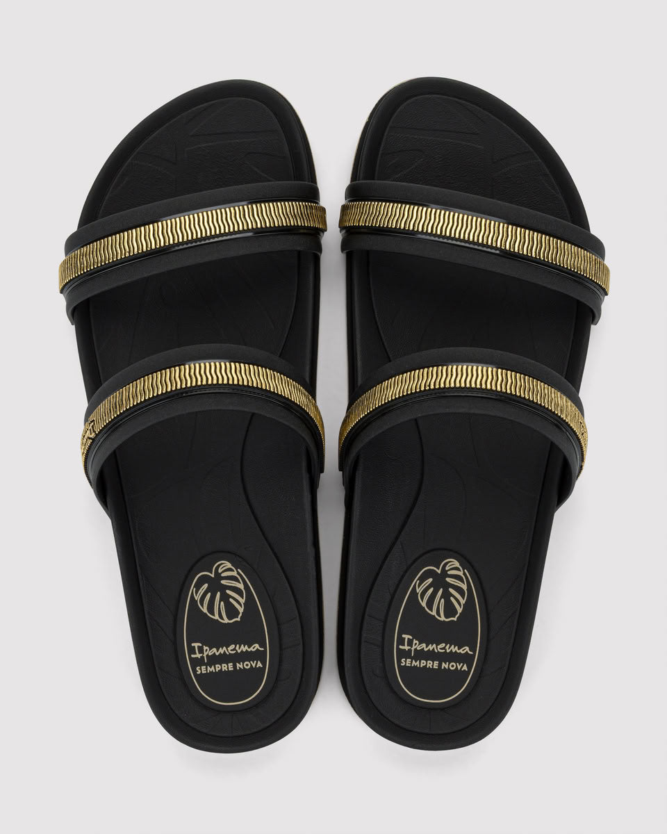 Sandalia Mujer Negro Shine Trendy Ipanema