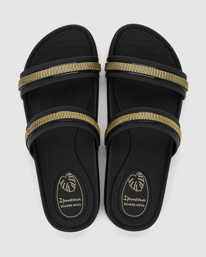 Sandalia Mujer Negro Shine Trendy Ipanema