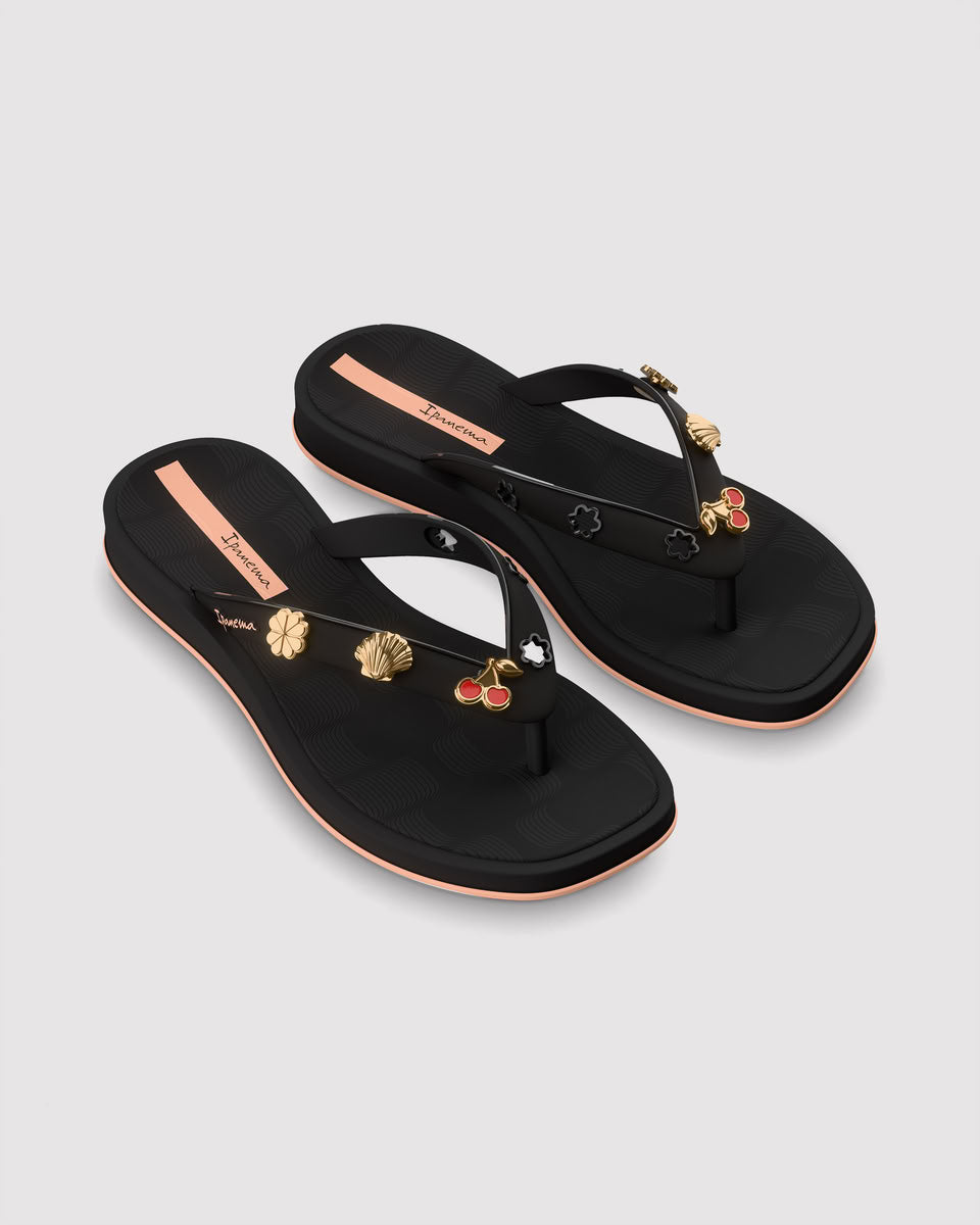 Sandalia Mujer Negro Pin Mania Ipanema