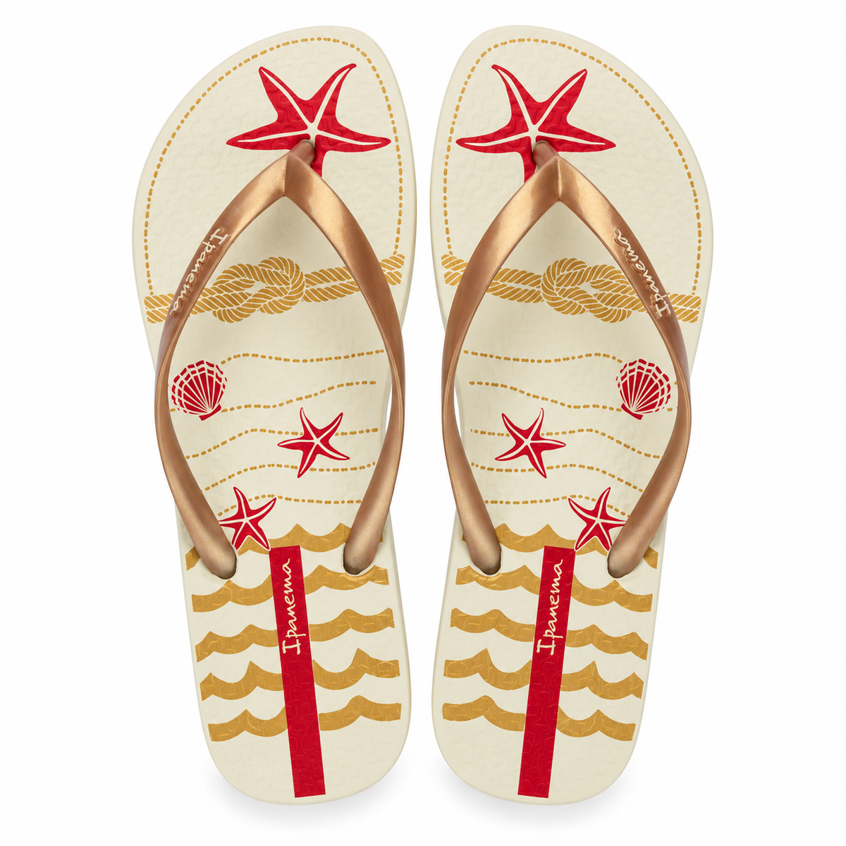 Sandalia Mujer Beige/Rojo Navy Ipanema
