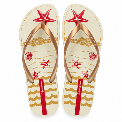 Sandalia Mujer Beige/Rojo Navy Ipanema